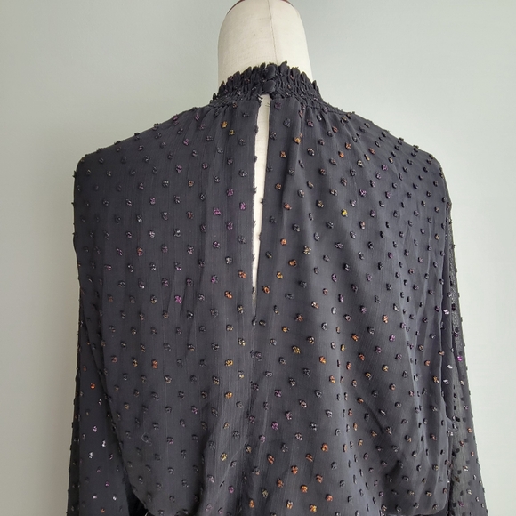 Torrid Mini Clup Dot Blouson Long Sleeve Dress SZ 2 - Picture 5 of 16